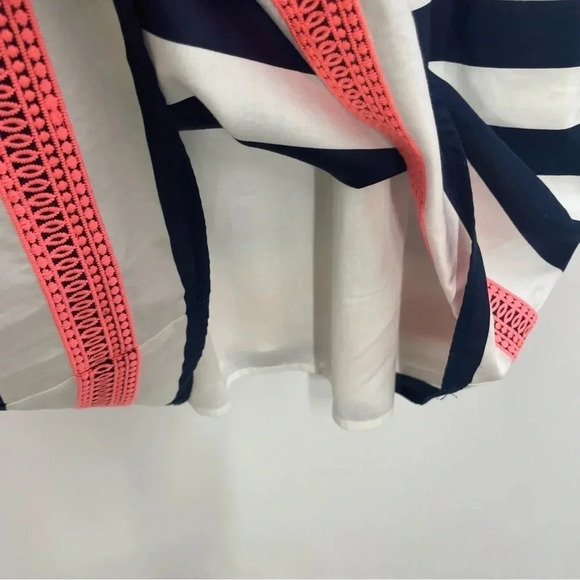 Vineyard Vines Nautical Navy Blue White Striped Embroidered Trim Dress - Picture 8 of 12